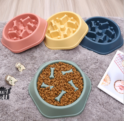 8In Dia Dog Slow Feeder Bowl Portable Expandable With Non Spill Mat