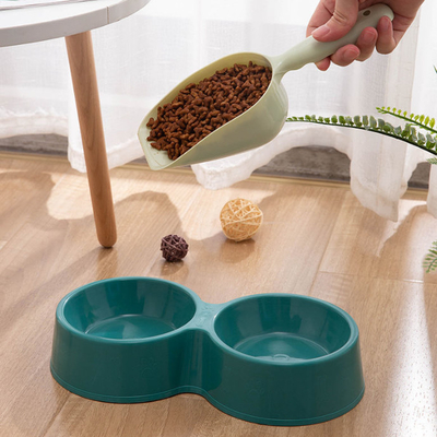 Plastic Dog Bowl Set Detachable Double Dish For Pet Food Water Feeder